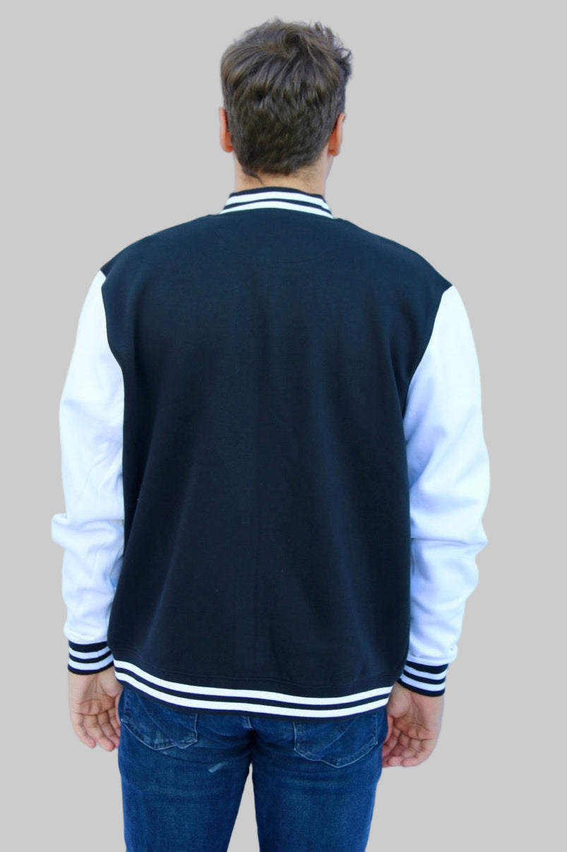 Sweat College Jacke – (Schwarz/Weiß)