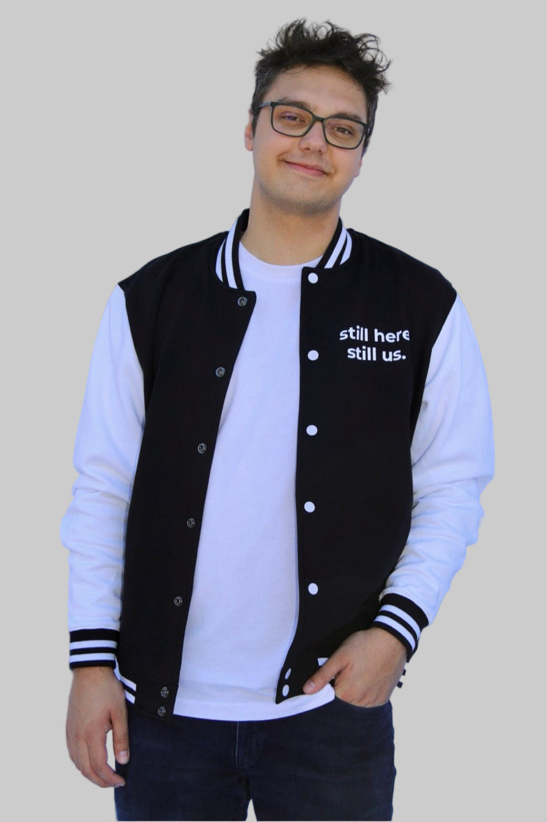 Sweat College Jacke – (Schwarz/Weiß)