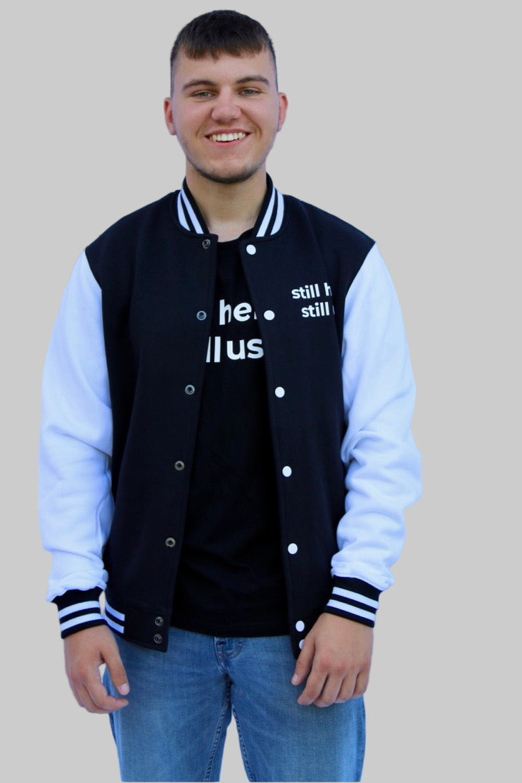 Sweat College Jacke – (Schwarz/Weiß)