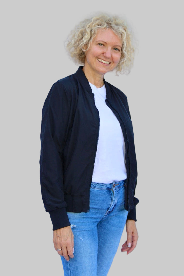 Ladies Bomber Jacke (Schwarz)
